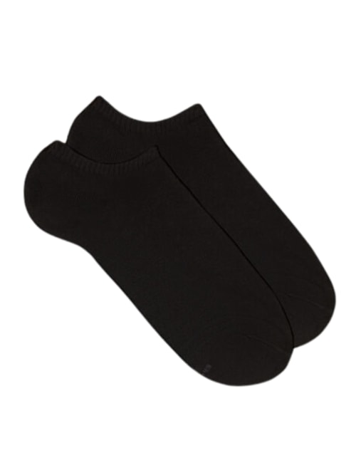 Meias Soquetes Em Algodão Turco - Preto