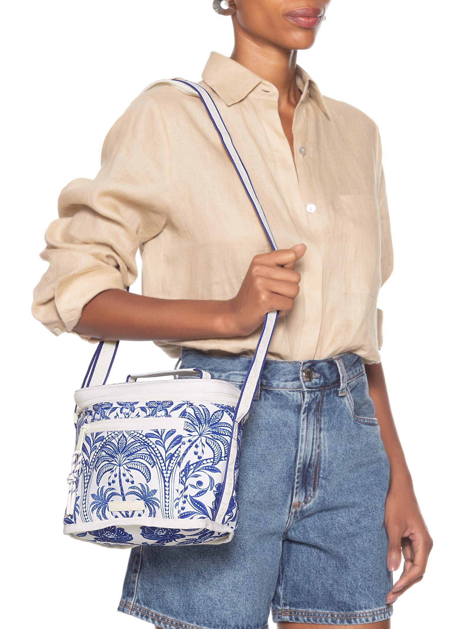 Mini Cooler Farofa Coqueiro De Flor Azul Farm Etc