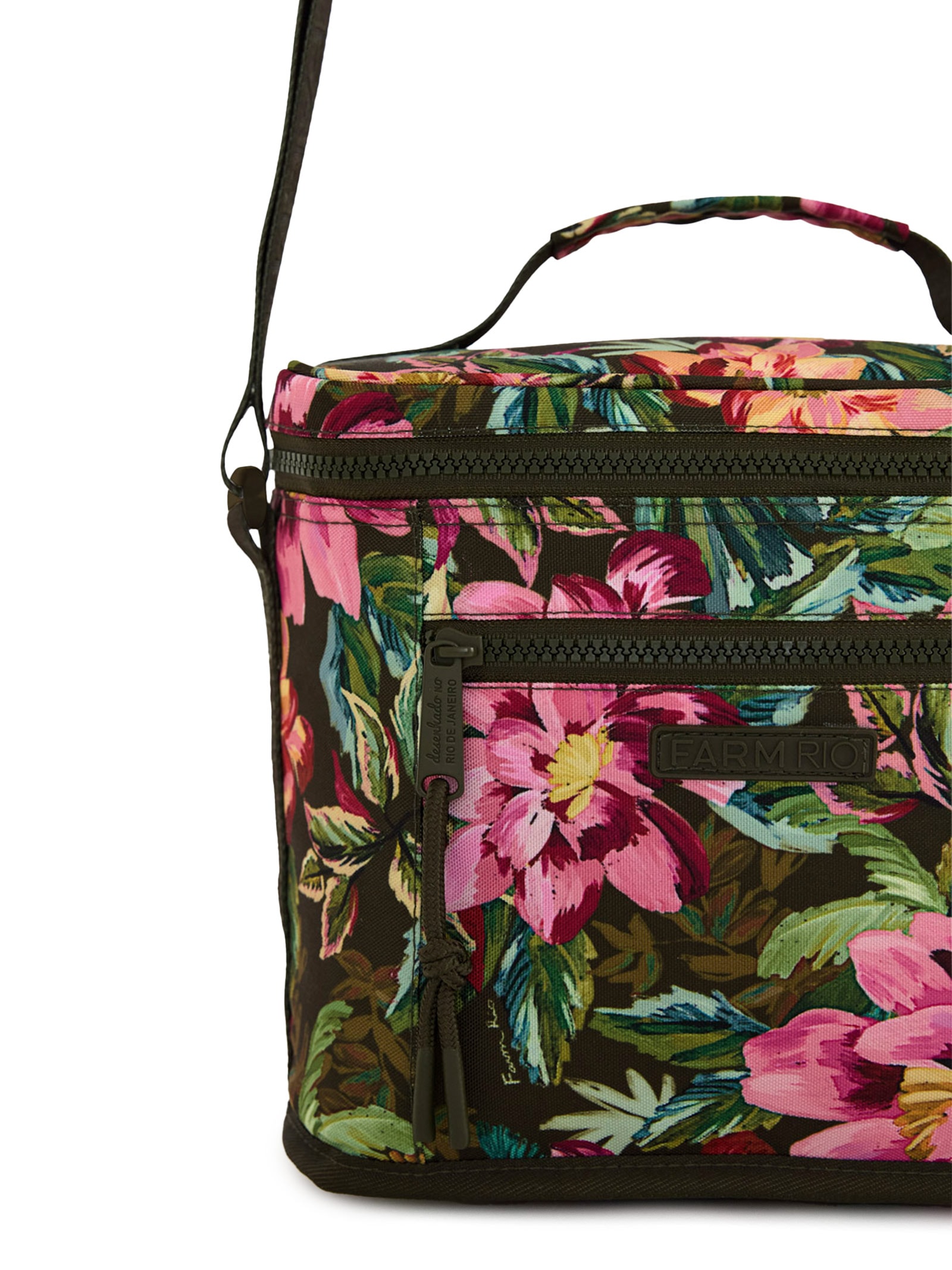 Mini Cooler Farofa Painted Flowers Verde Farm Etc