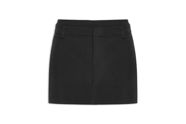 Mini Saia com Cós Duplo - Preto