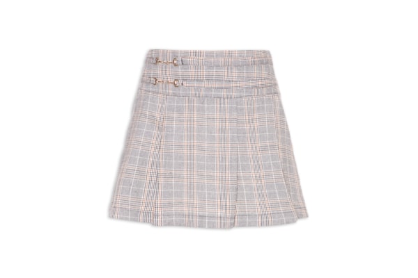 Mini Saia Com Pregas - Cinza