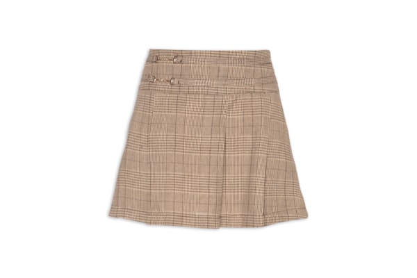 Mini Saia Com Pregas - Marrom