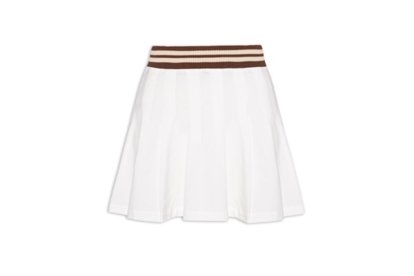 Mini Saia Com Pregas - Off White