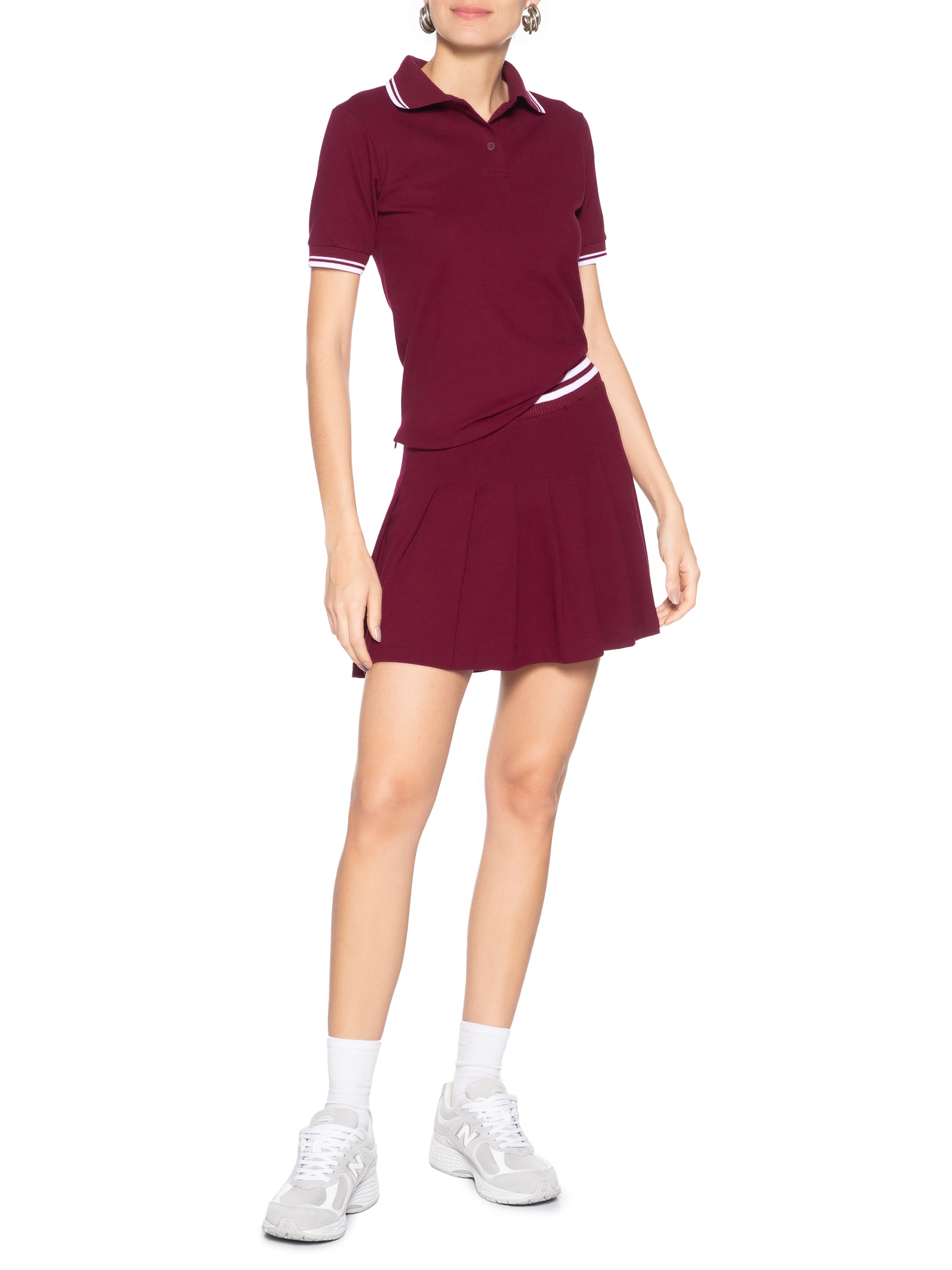 Mini Saia Com Pregas Vermelho Market 33