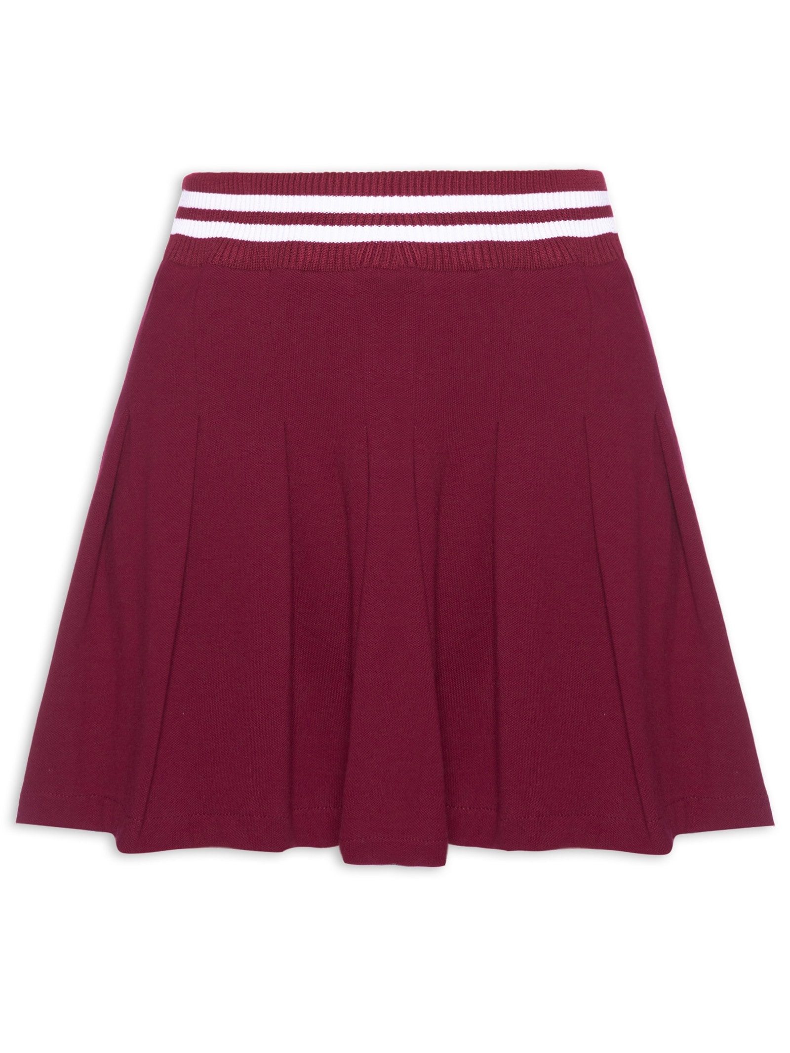 Mini Saia Com Pregas Vermelho Market 33