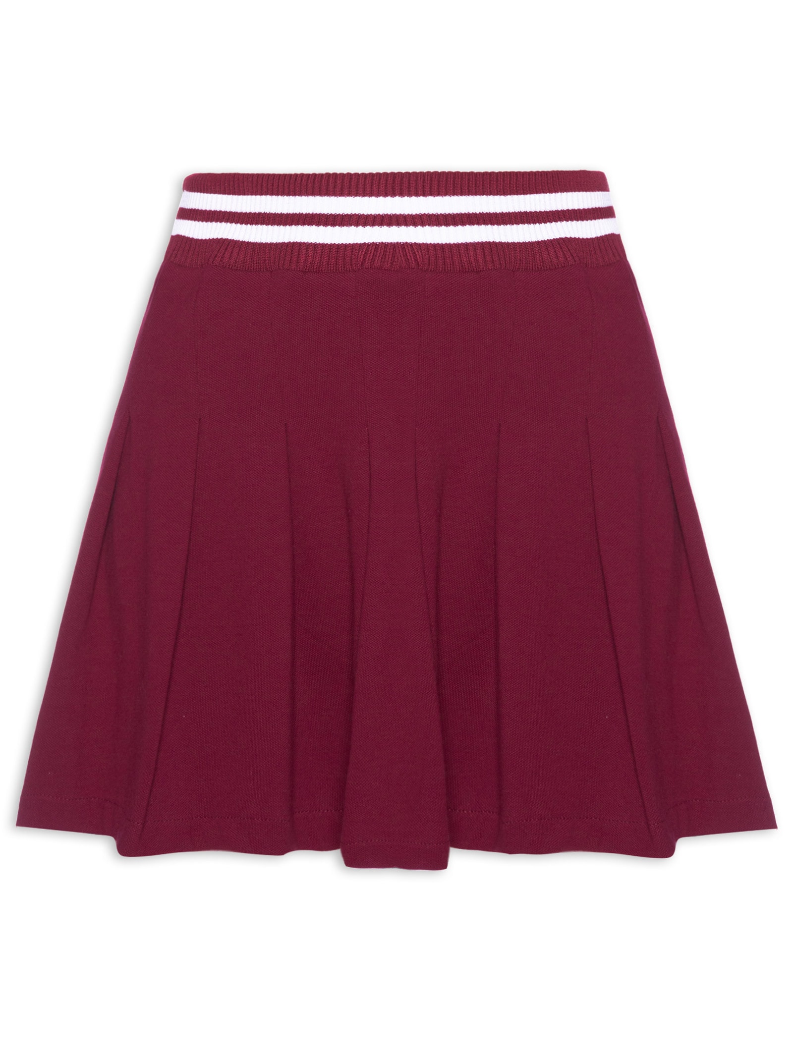 Mini Saia Com Pregas Vermelho Market 33