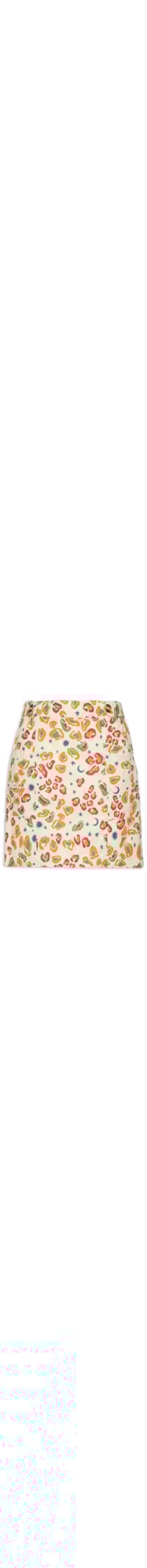 Mini Saia Detalhe Botões - Bege