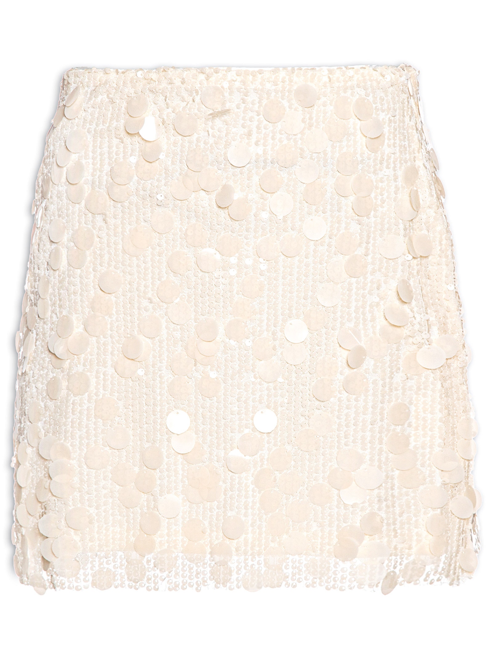 Mini Saia Em Paetê Bege Market 33