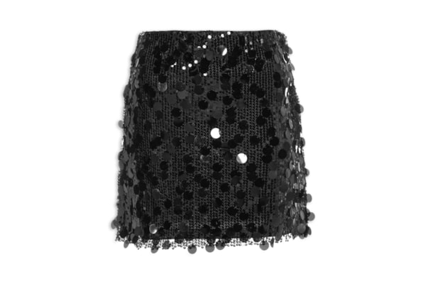 Mini Saia Em Paetê - Preto