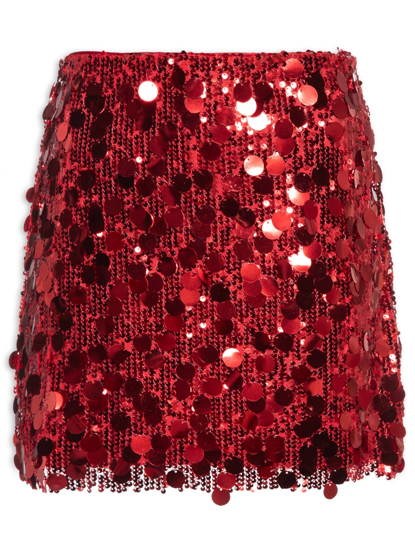 Mini Saia Em Paetê Vermelho Market 33