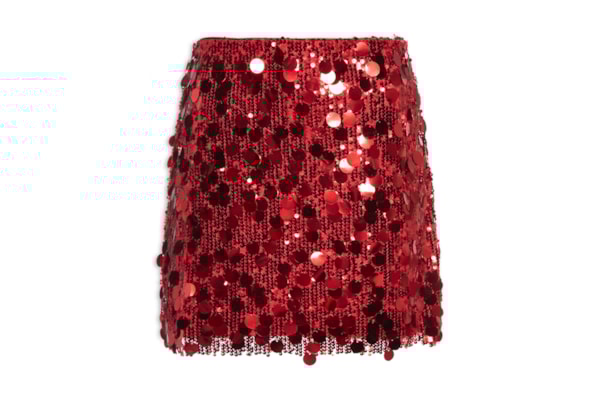 Mini Saia Em Paetê - Vermelho