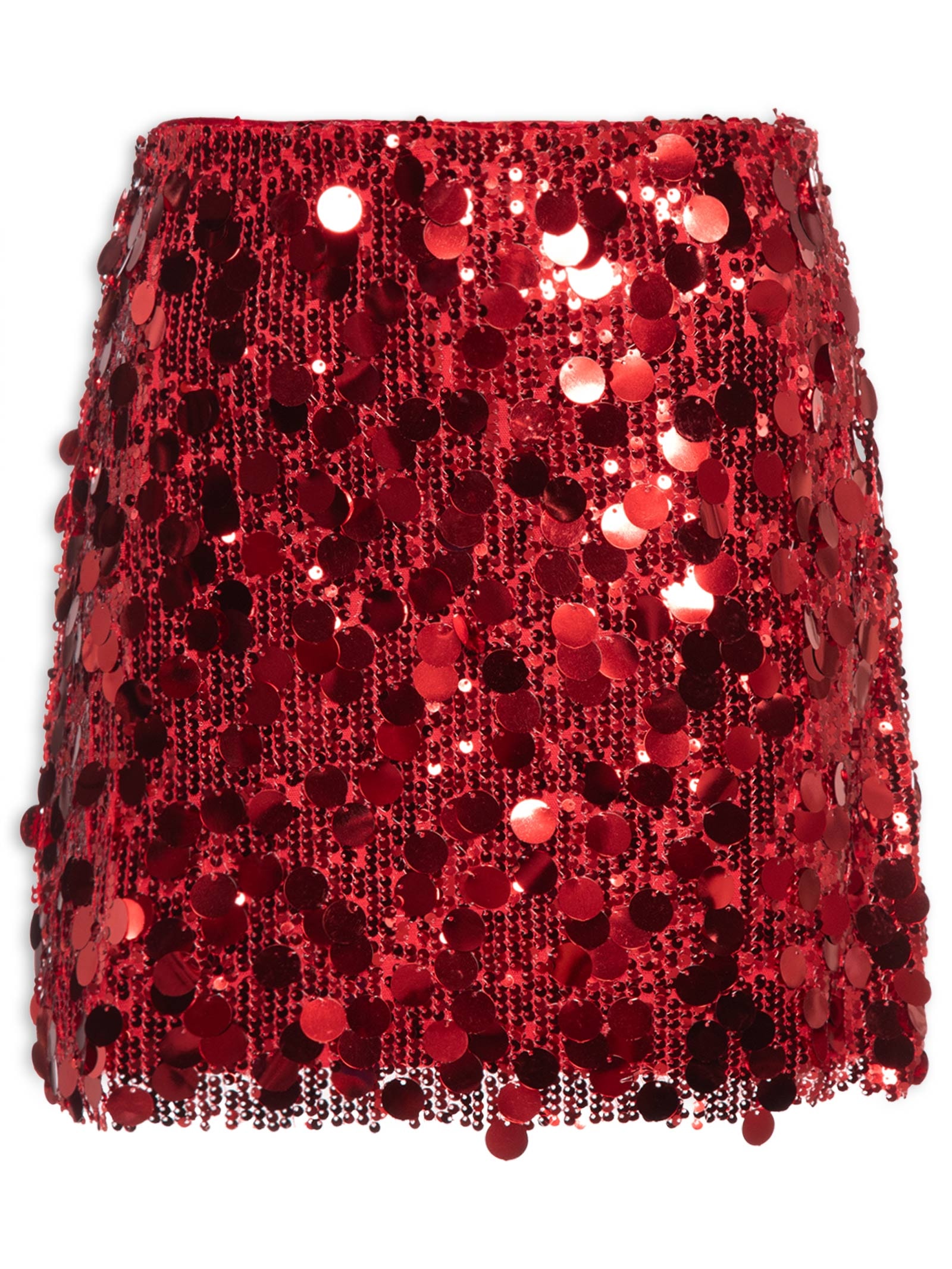 Mini Saia Em Paetê Vermelho Market 33