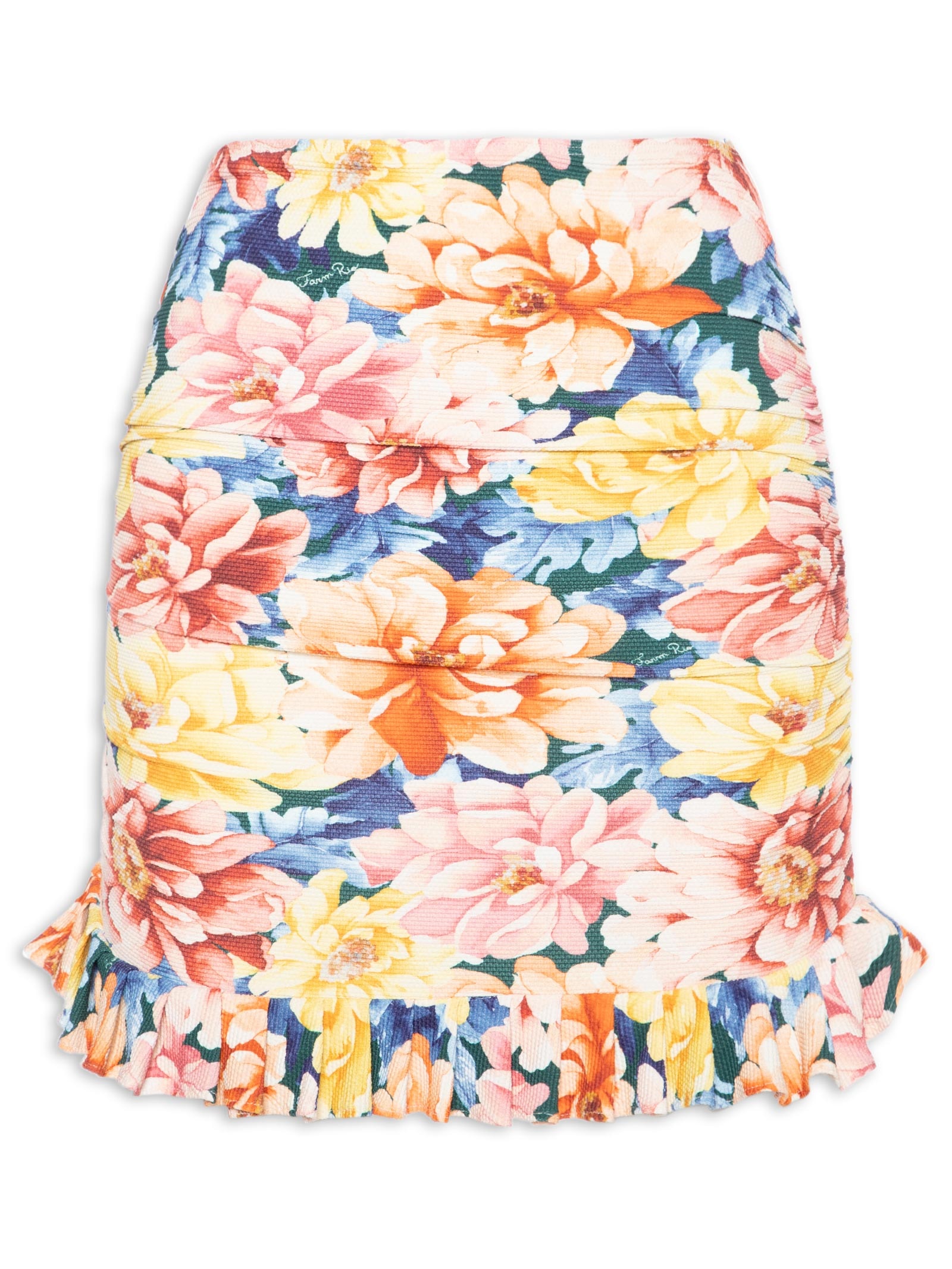 Mini Saia Floral Doce Rosa Farm Praia