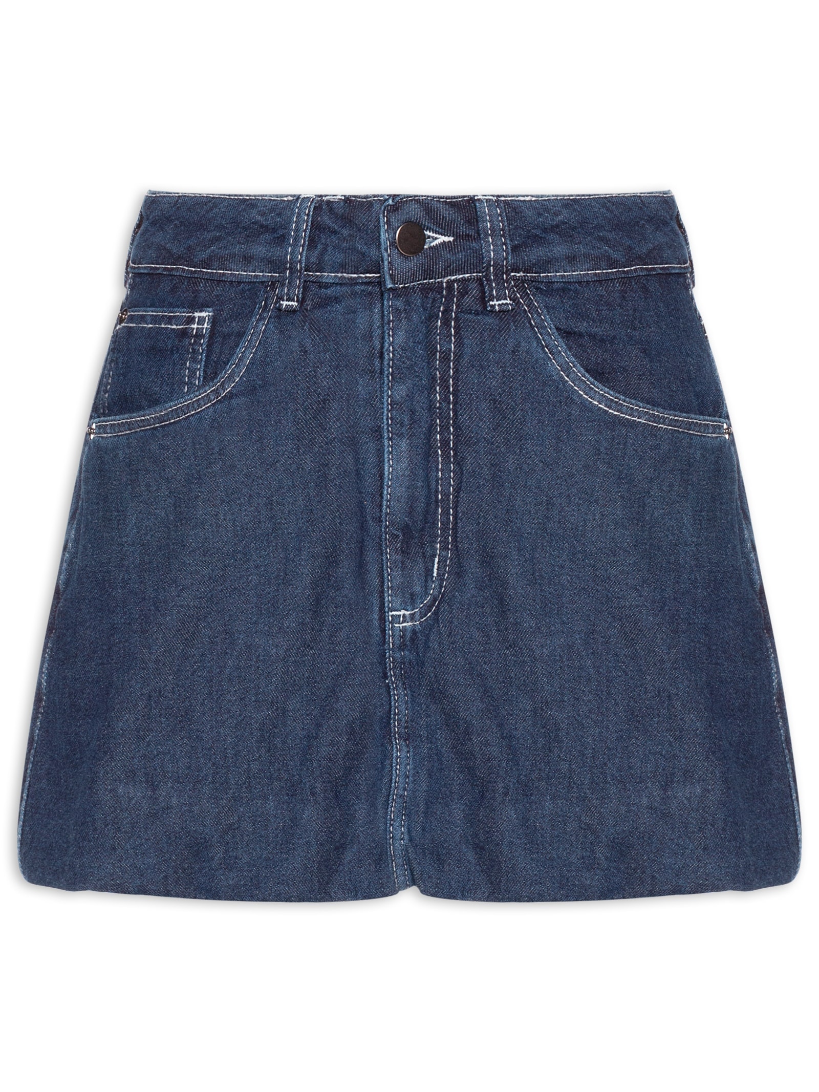 Mini Saia Jeans Balonê Azul Market 33