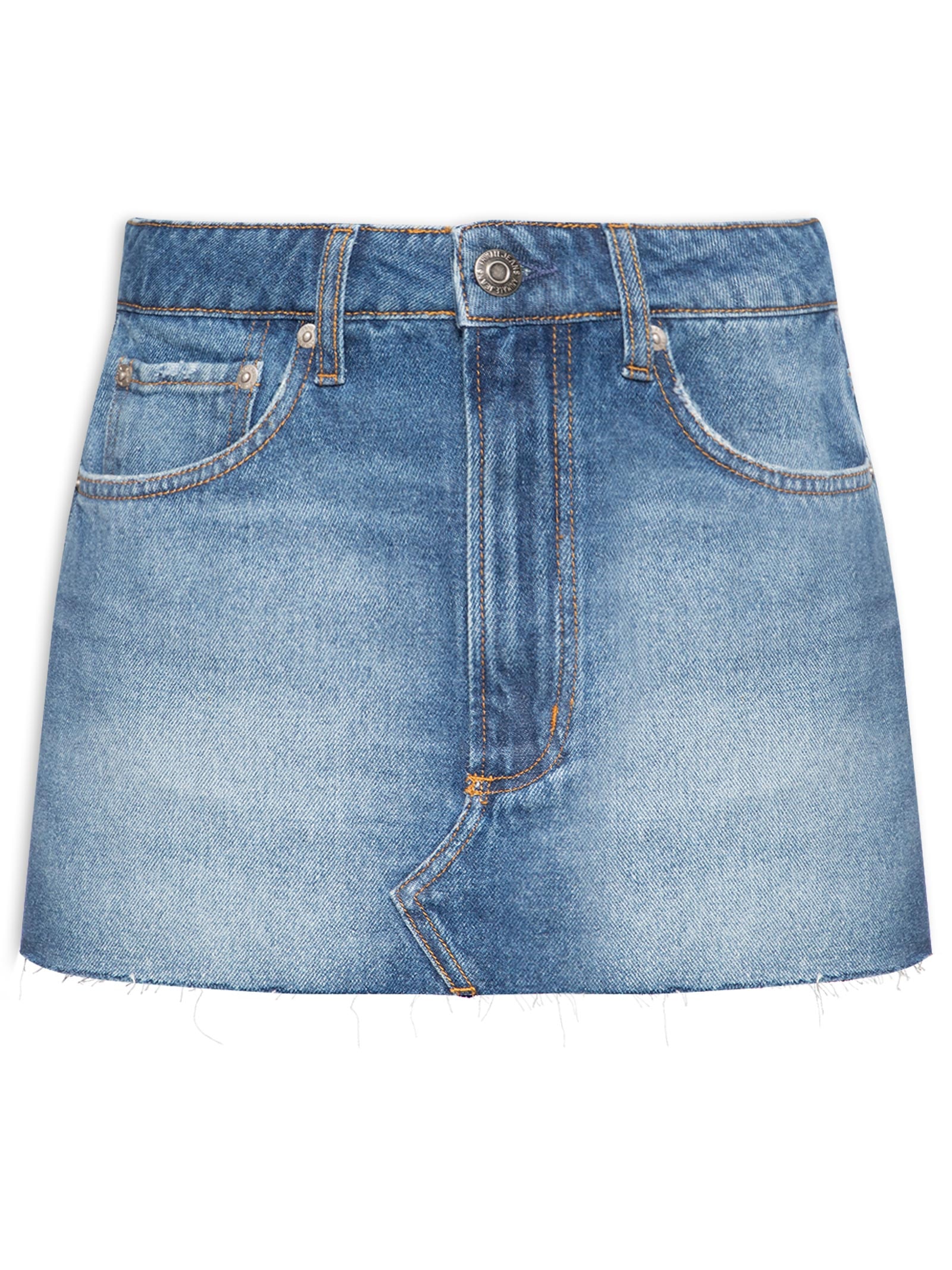Mini Saia Jeans Cintura Média New Basic Azul Animale Jeans