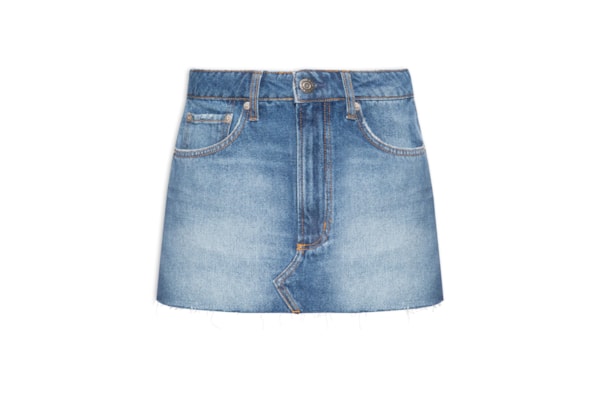 Mini Saia Jeans Cintura Média New Basic - Azul