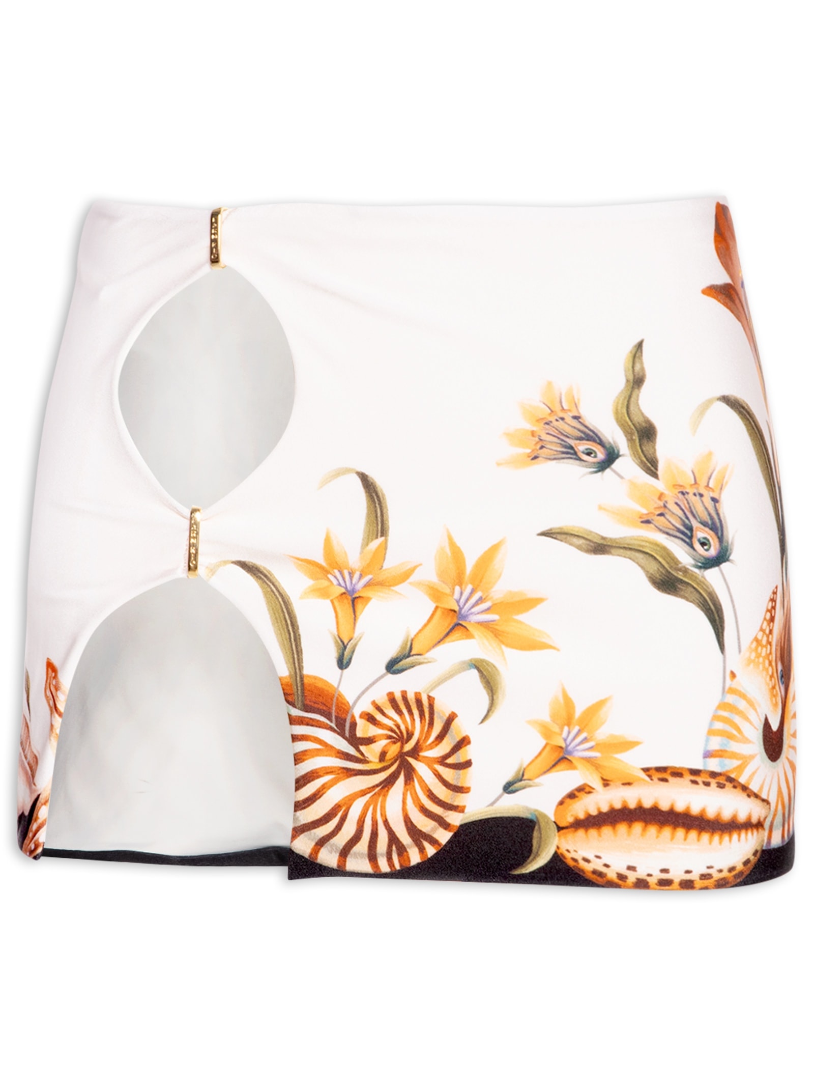 Mini Saia Localizada Concha Surreal Preto Farm Praia