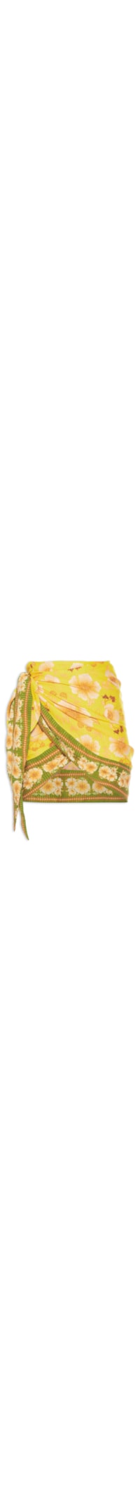 Mini Saia Pareo Praia Floral Veraneio - Amarelo