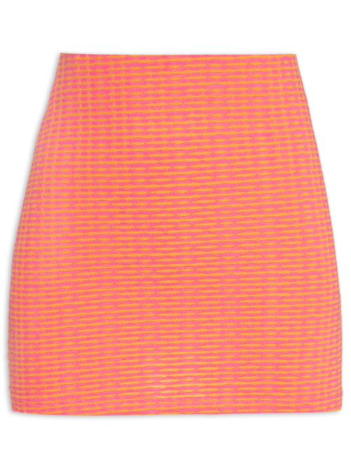 Mini Saia Textura Rainbow - Rosa