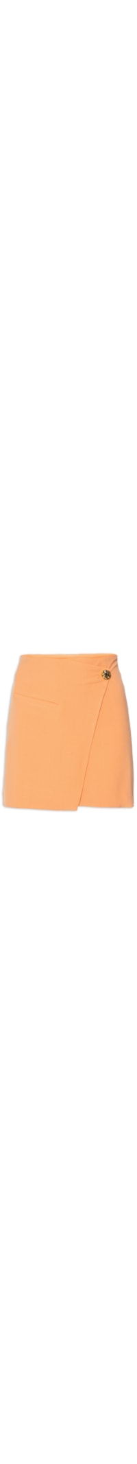 Mini Saia Transpasse Em Crepe - Laranja