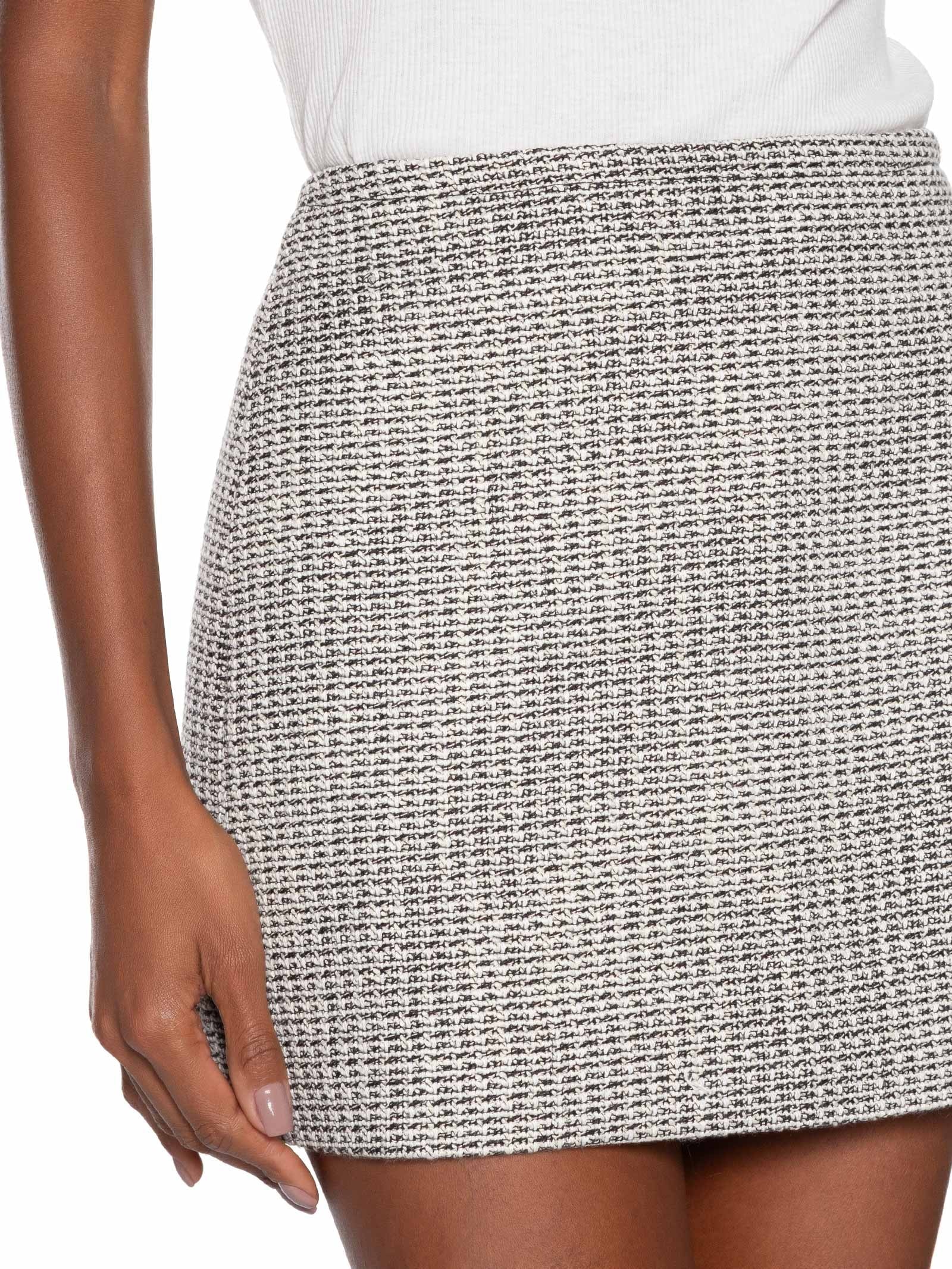 Mini Saia Tweed Preto Animale