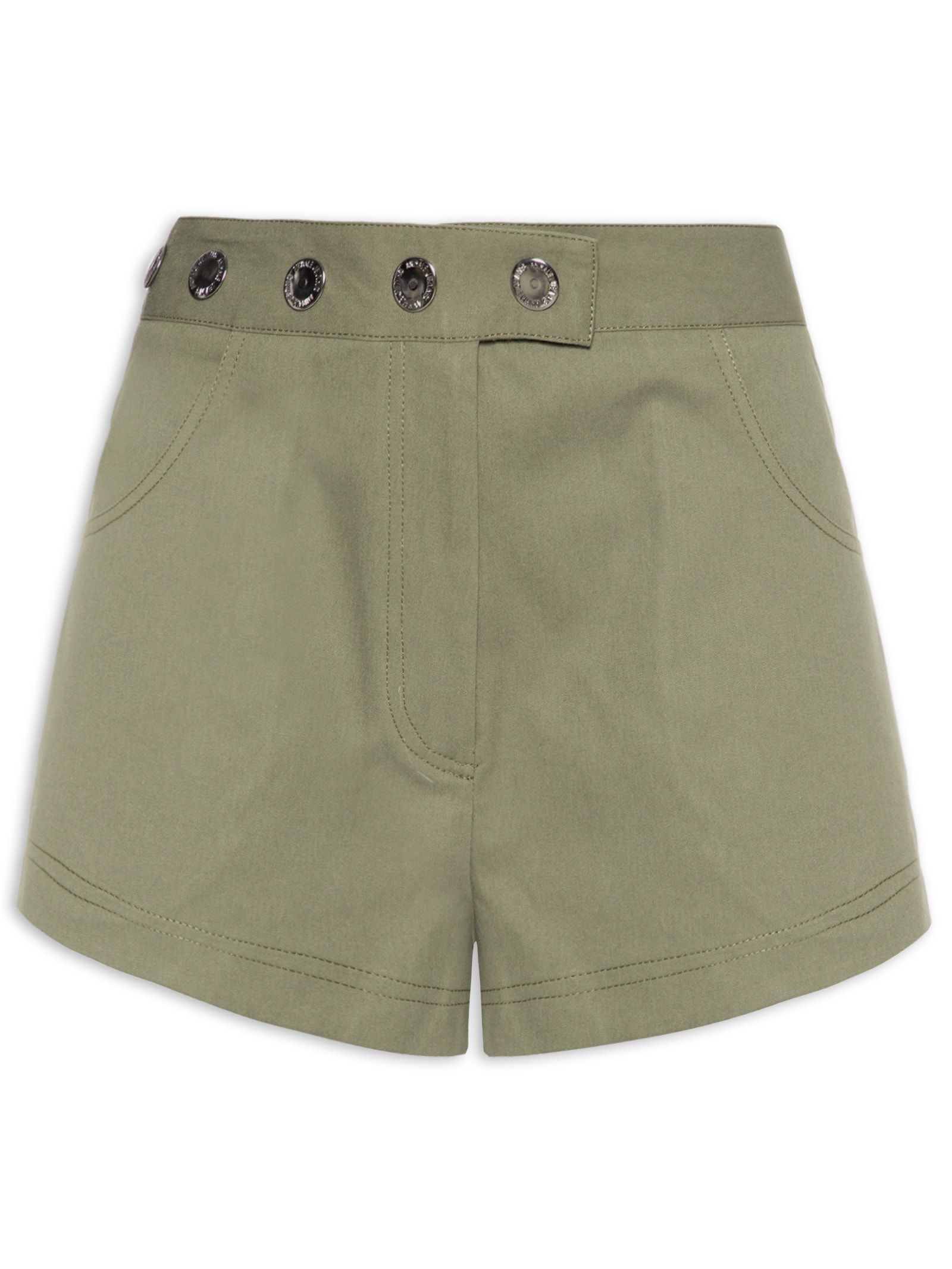 Mini Short Feminino Detalhe Cós Verde Animale Jeans