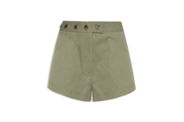 Mini Short Feminino Detalhe Cós - Verde