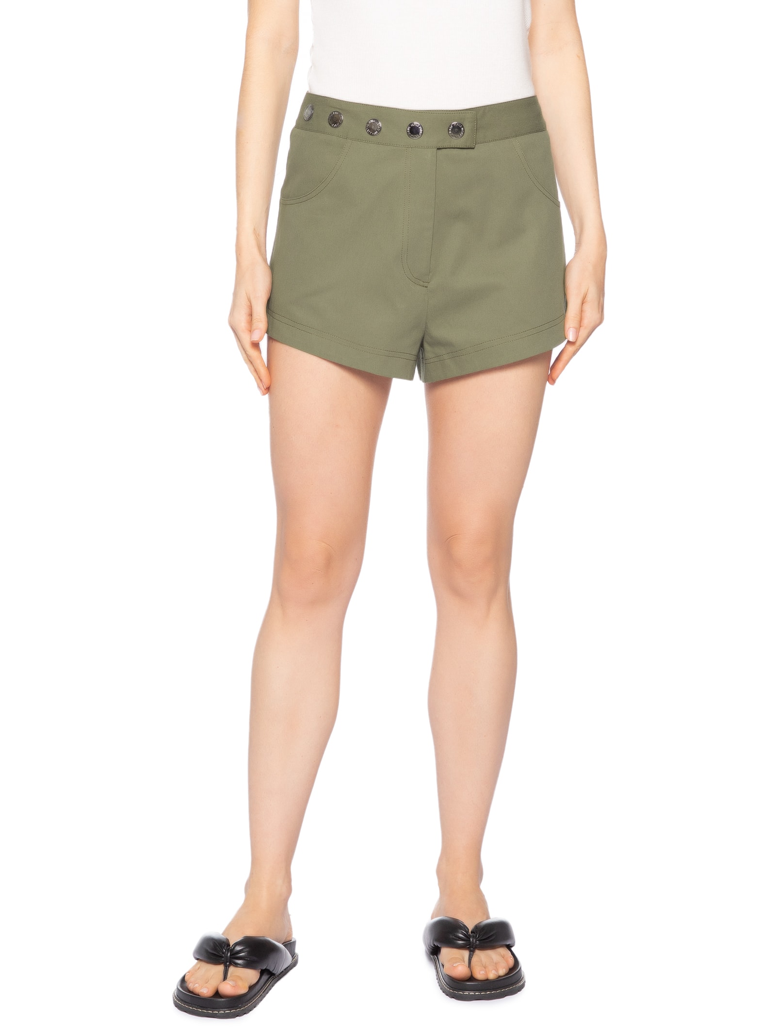 Mini Short Feminino Detalhe Cós Verde Animale Jeans