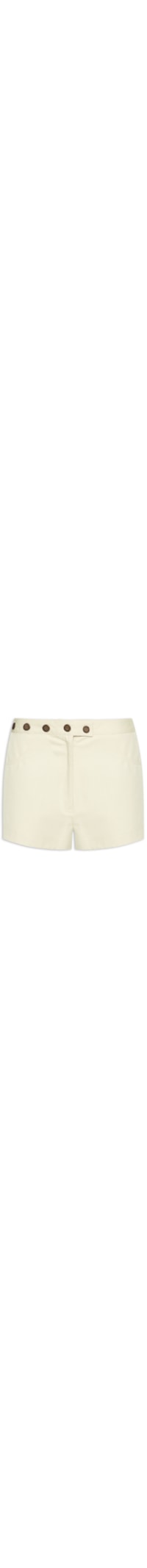 Mini Shorts Feminino Detalhes Cós - Off White