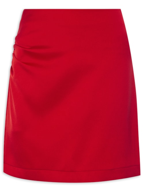 Minissaia Com Drapeado Na Lateral – Vermelho