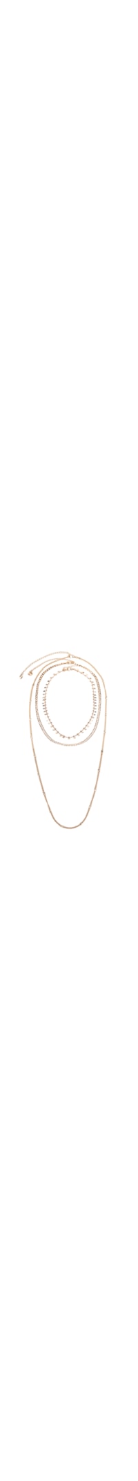 Mix De Colares Feminino Em Camadas - Dourado