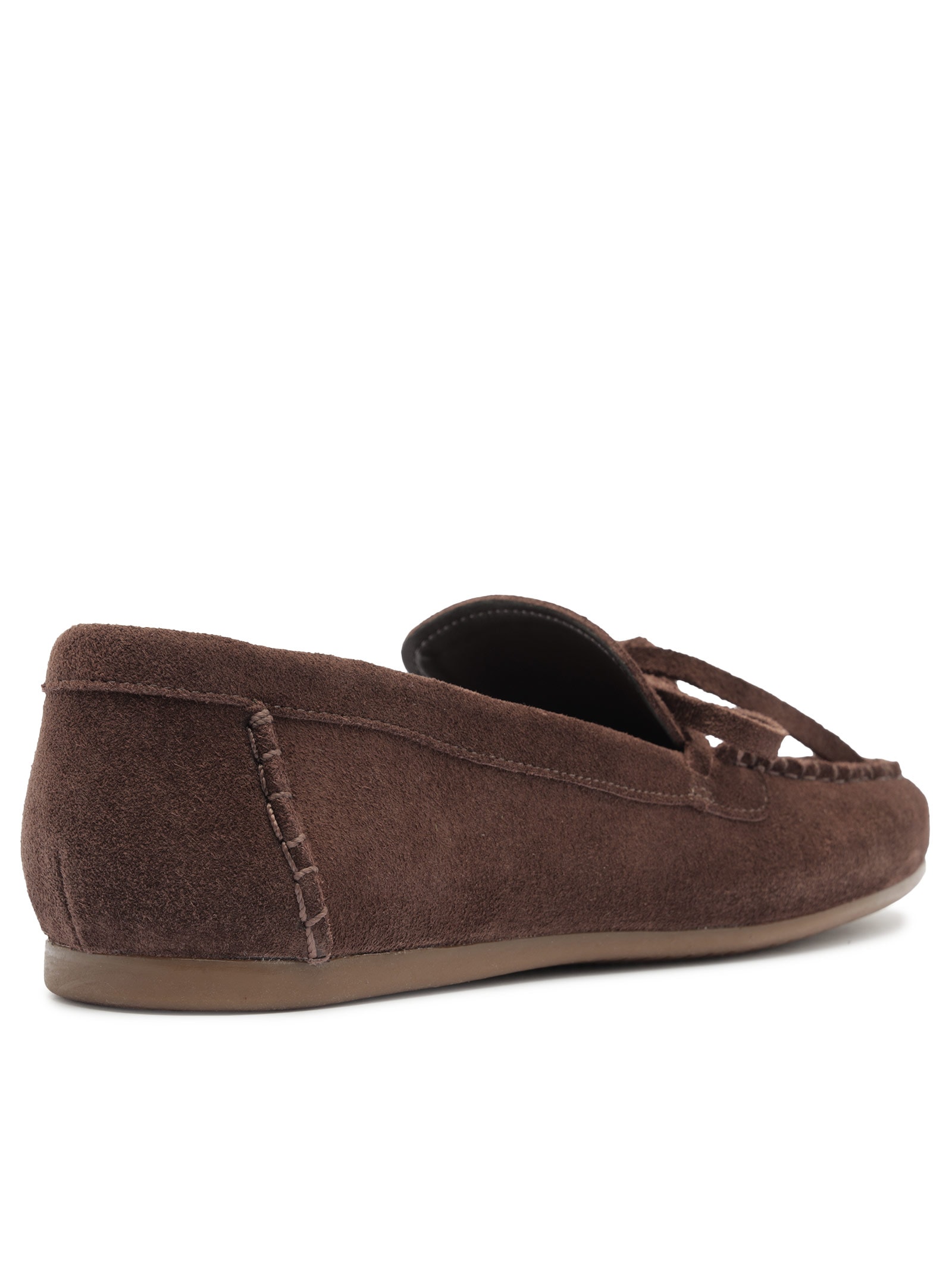 Mocassim Feminino Acamurçado Bico Redondo Lacinho – Marrom Arezzo