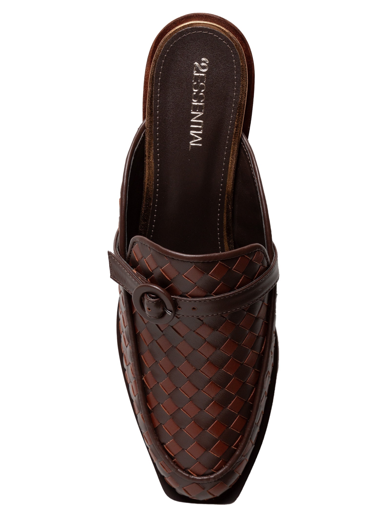 Mocassim Feminino Bicolor em Couro Marrom '2Essential