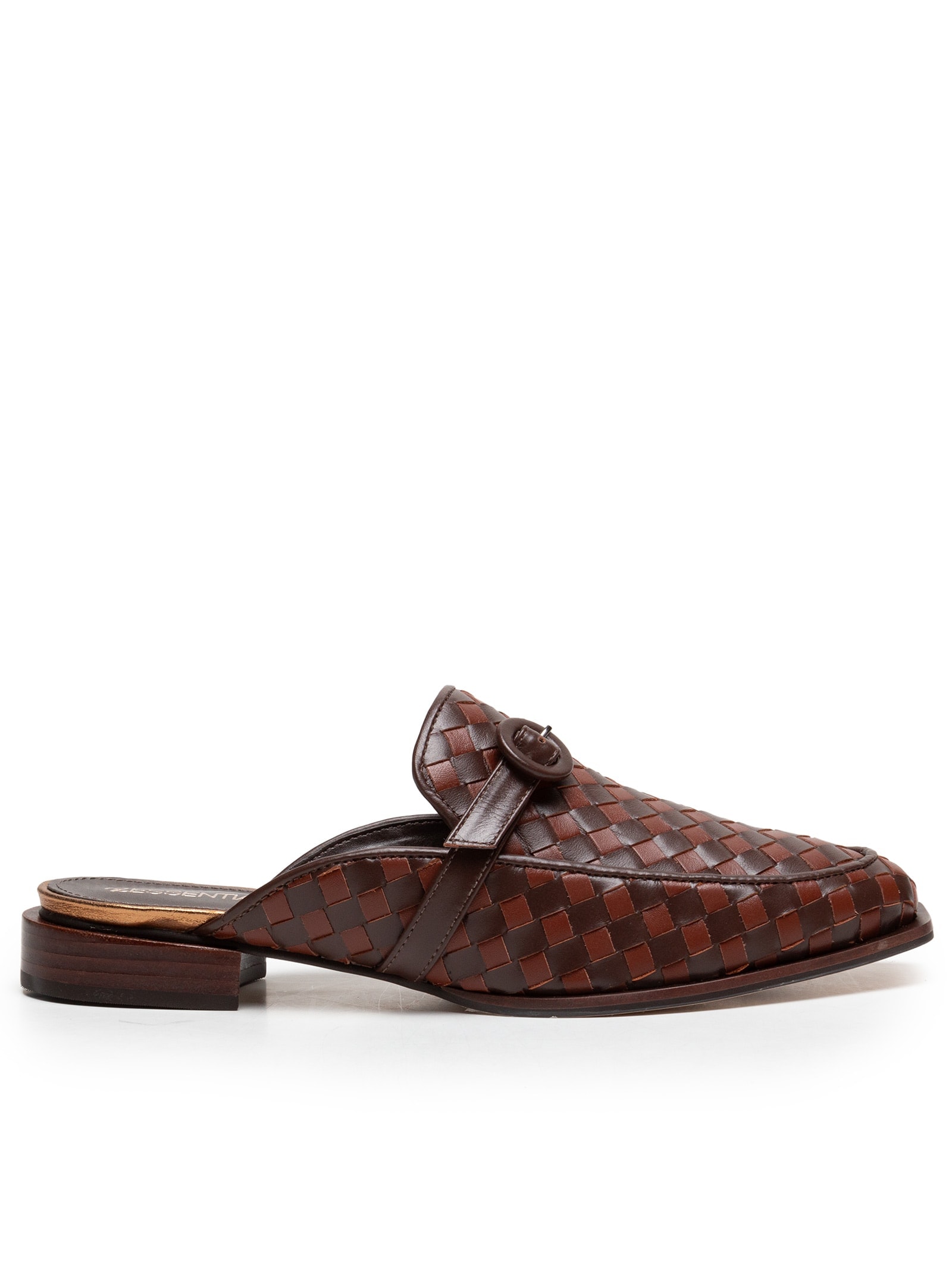 Mocassim Feminino Bicolor em Couro Marrom '2Essential