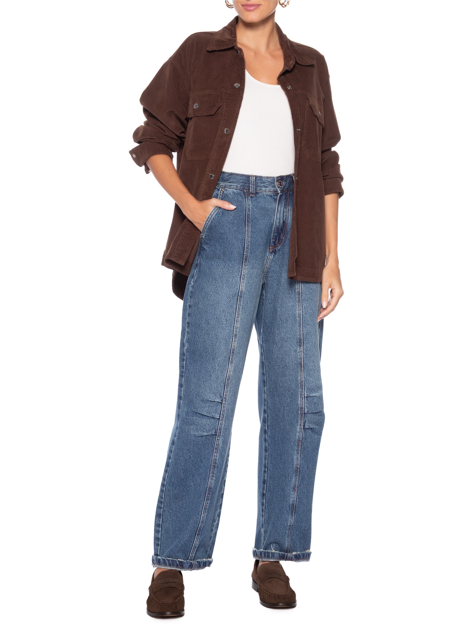 Mocassim Feminino Camurça Marrom Luiza Barcelos