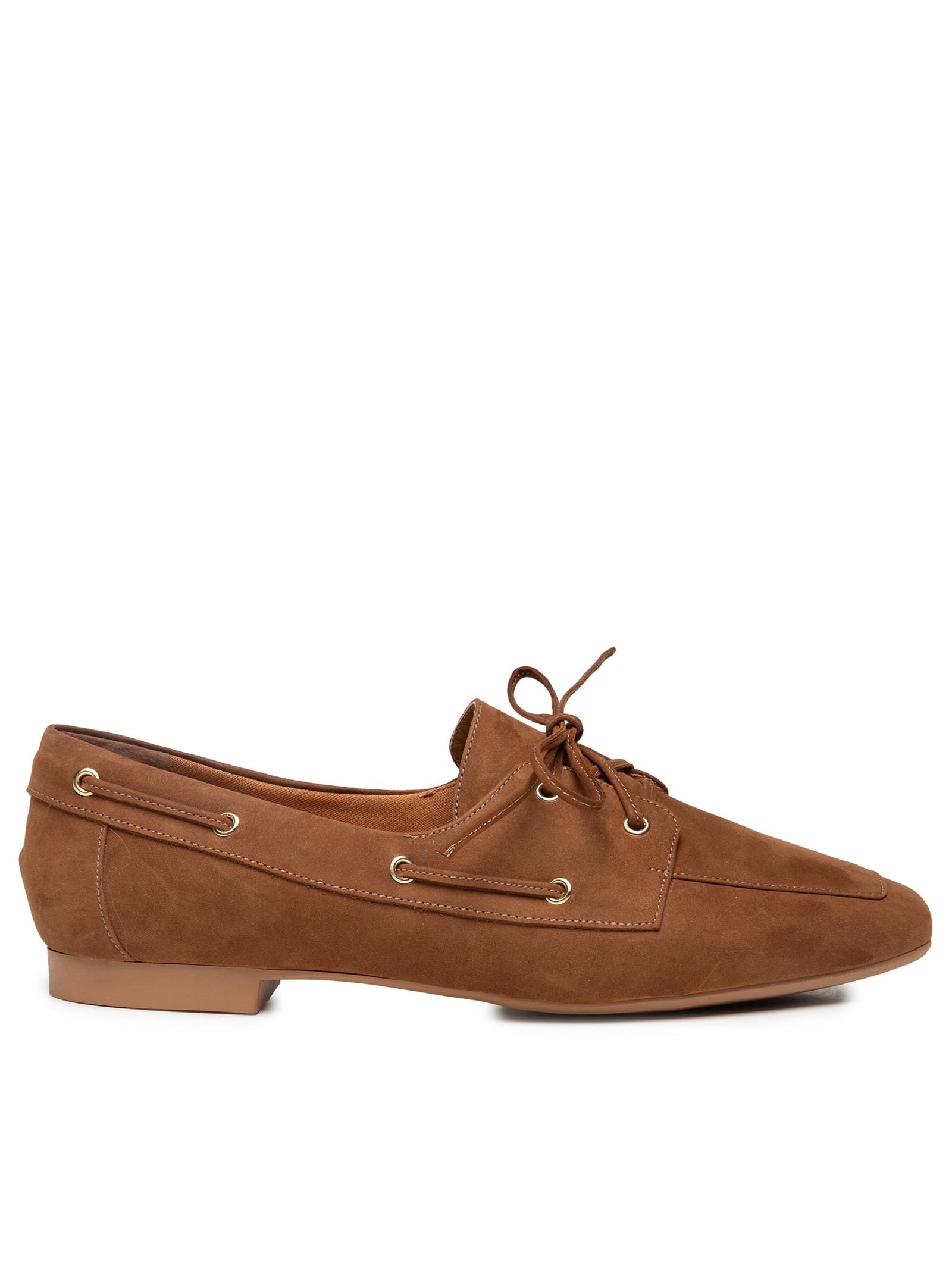 Mocassim Feminino Com Amarração Em Couro Marrom '2Essential