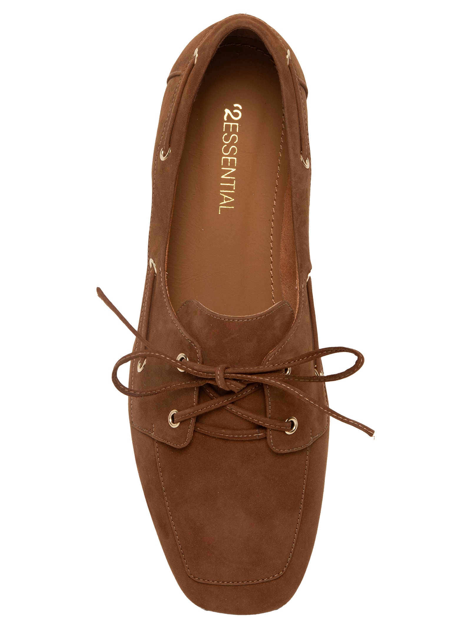 Mocassim Feminino Com Amarração Em Couro Marrom '2Essential