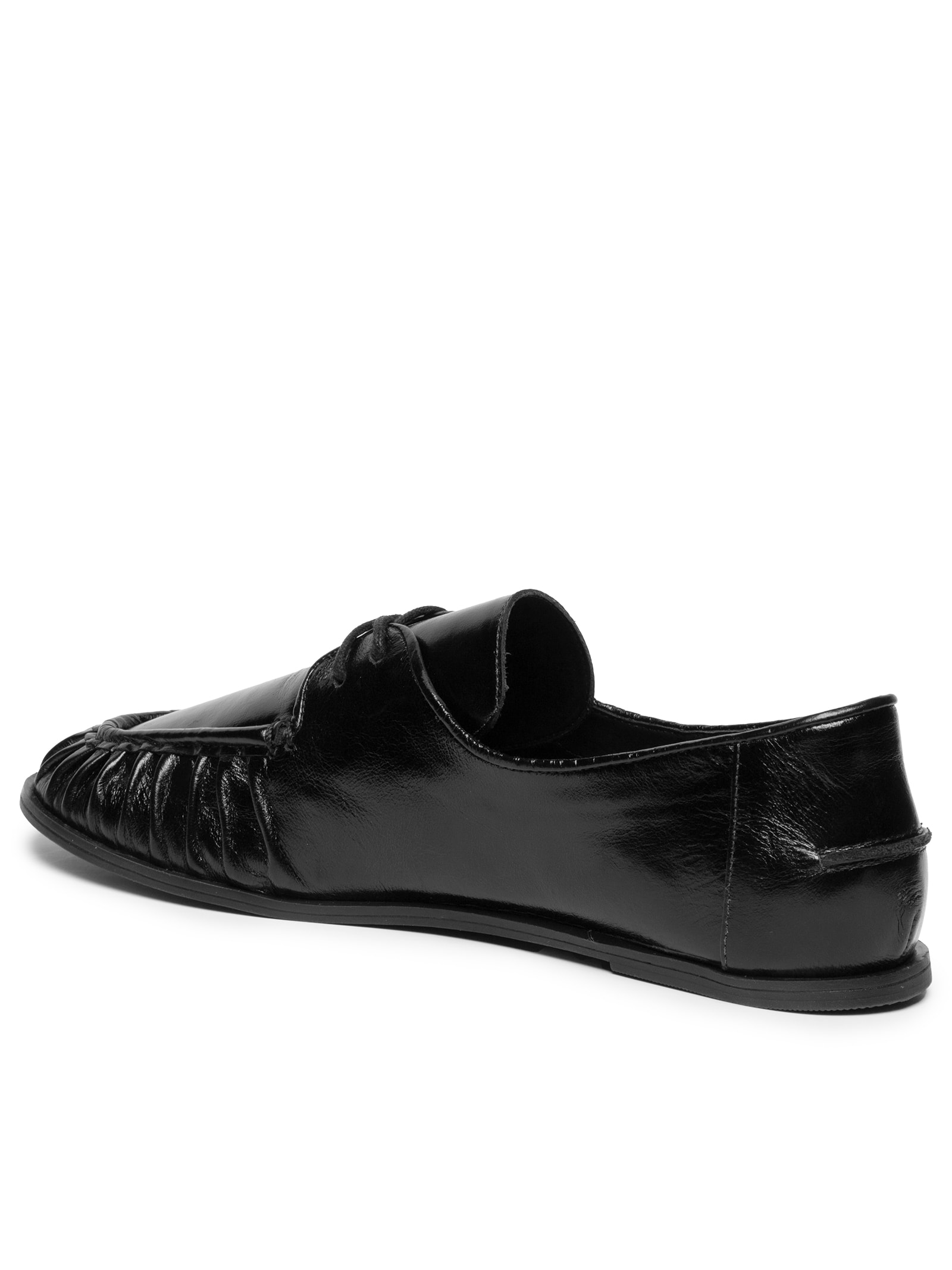Mocassim Feminino Com Cadarço Em Couro Preto '2Essential
