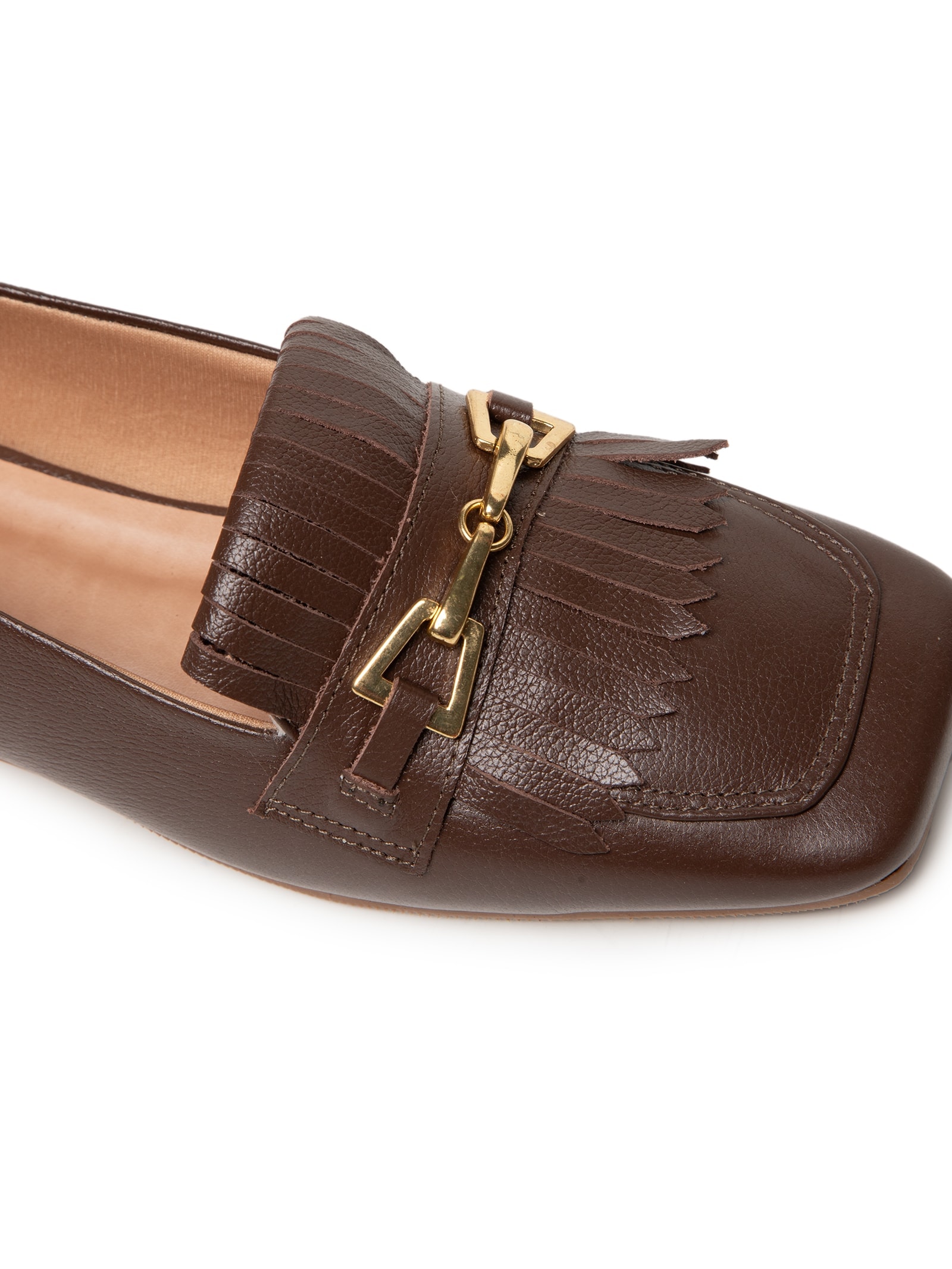 Mocassim Feminino Com Franja Marrom Basiq