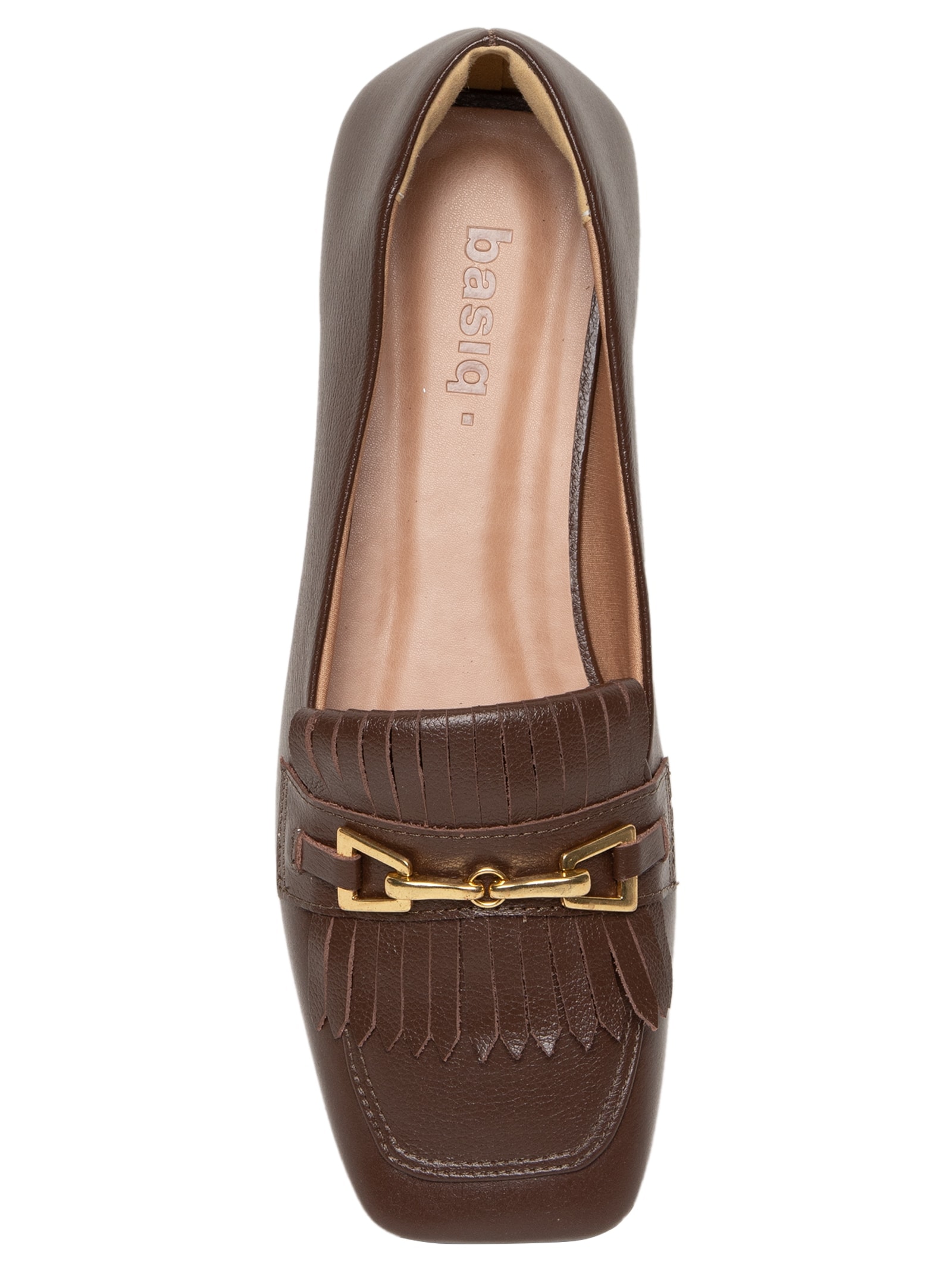 Mocassim Feminino Com Franja Marrom Basiq