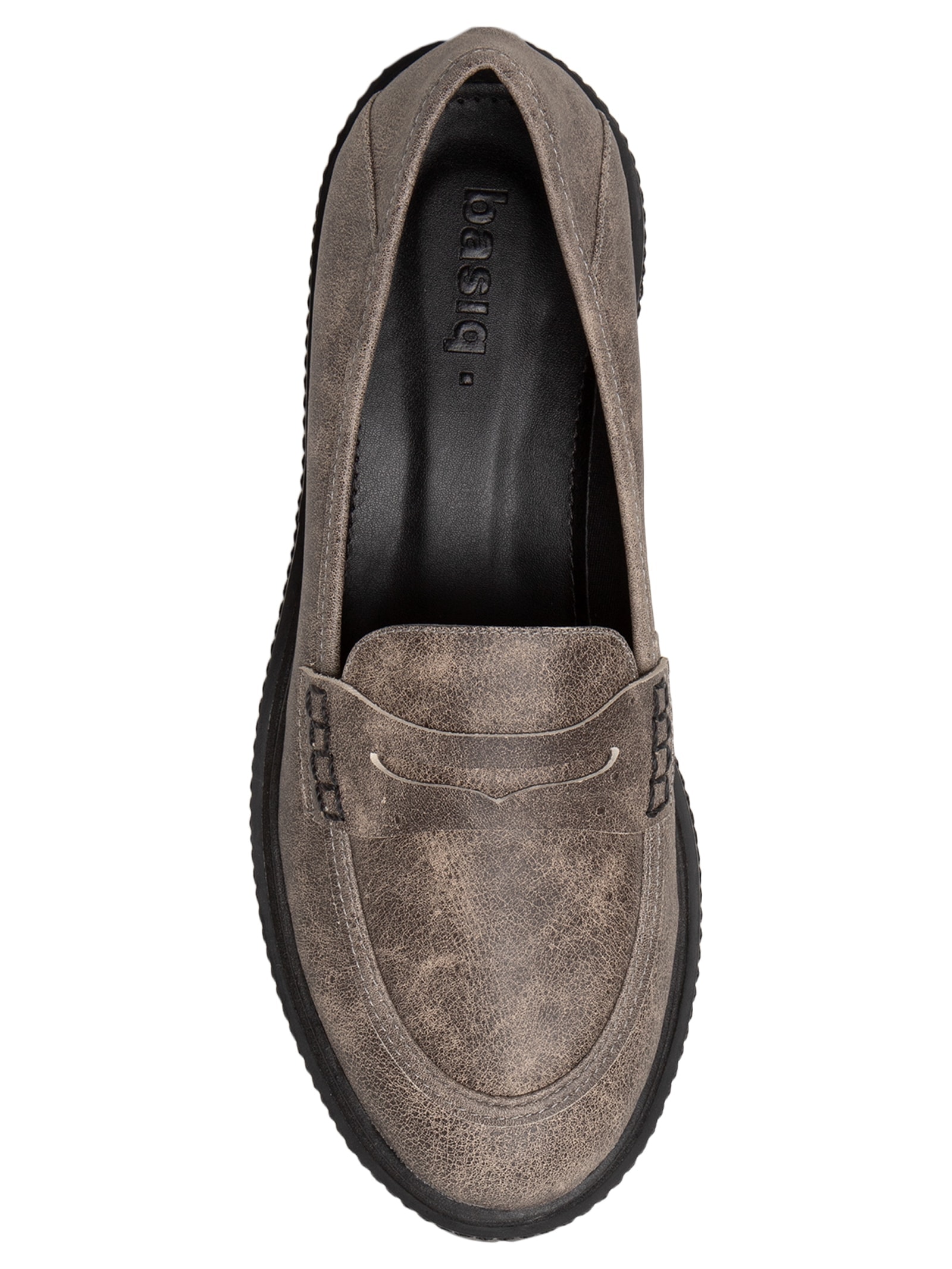 Mocassim Feminino Couro Tratorado Cinza Basiq