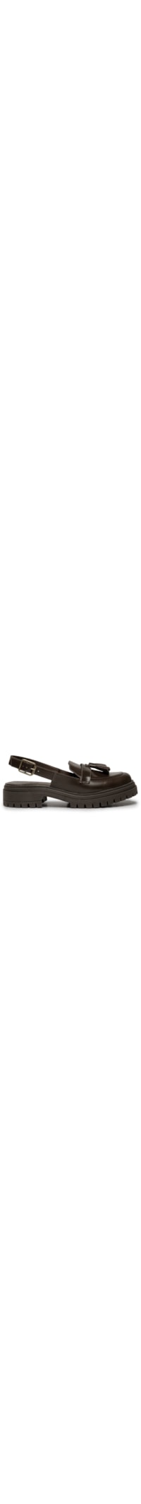 Mocassim Feminino Couro Tratorado Clog - Marrom