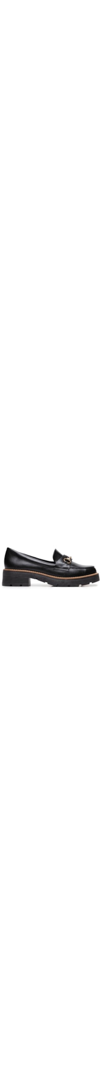 Mocassim Feminino Couro Tratorado Com Fivela - Preto