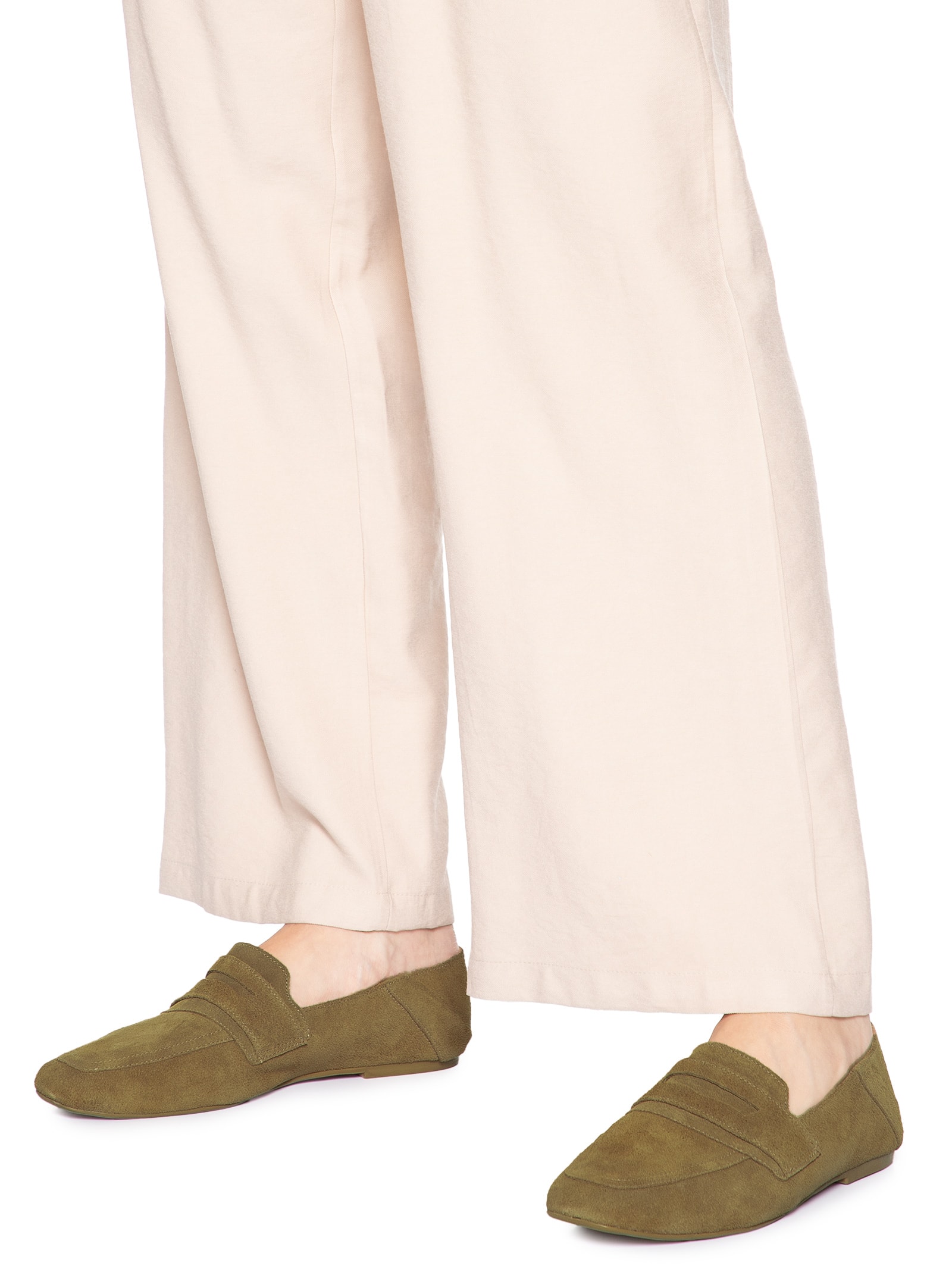 Mocassim Feminino de Camurça 2 Em 1 Bege Basiq