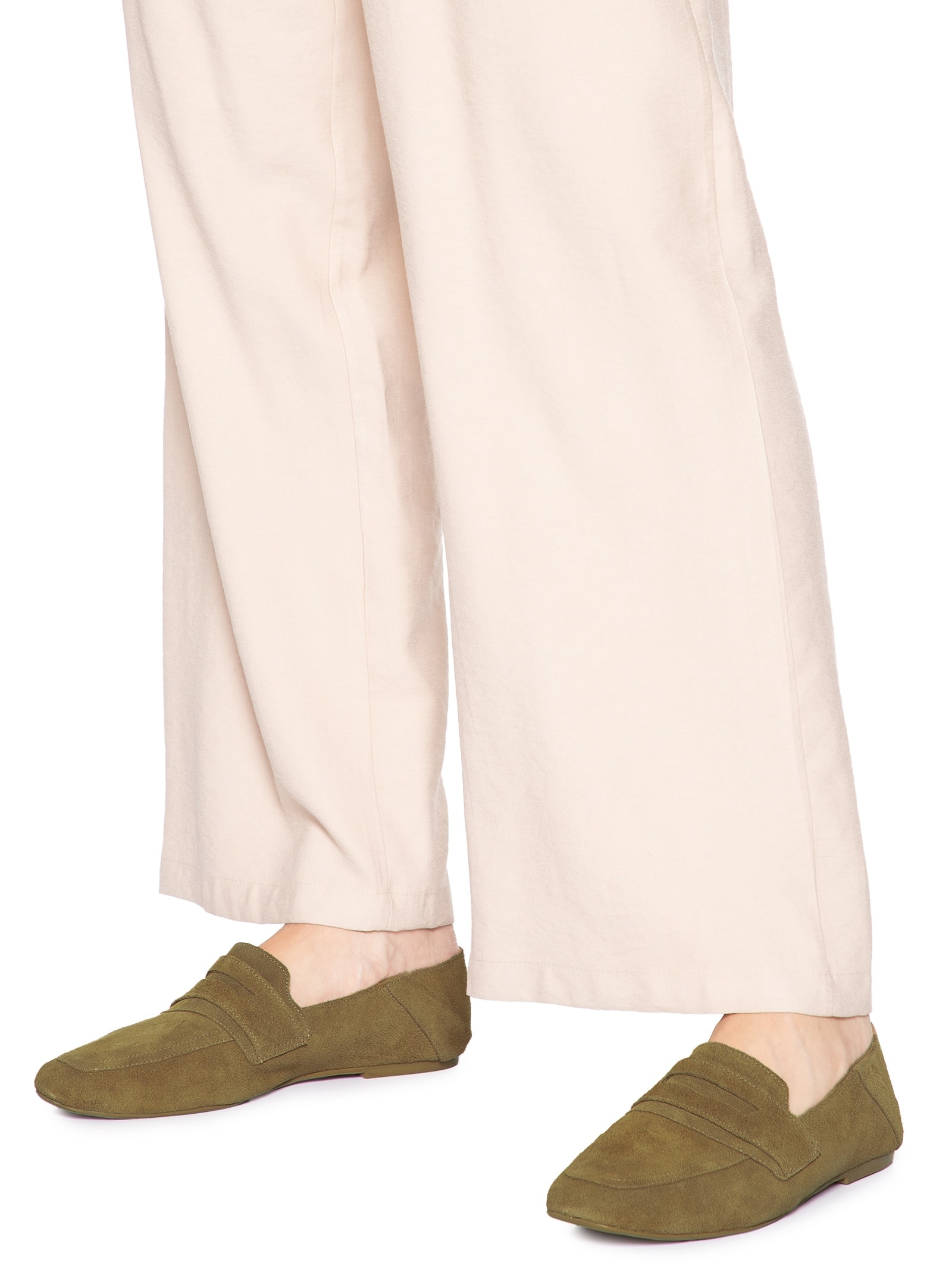 Mocassim Feminino de Camurça 2 Em 1 Bege Basiq