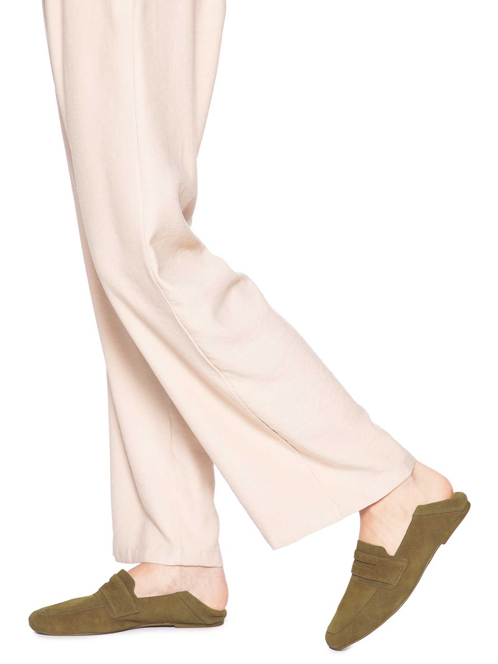 Mocassim Feminino de Camurça 2 Em 1 Bege Basiq