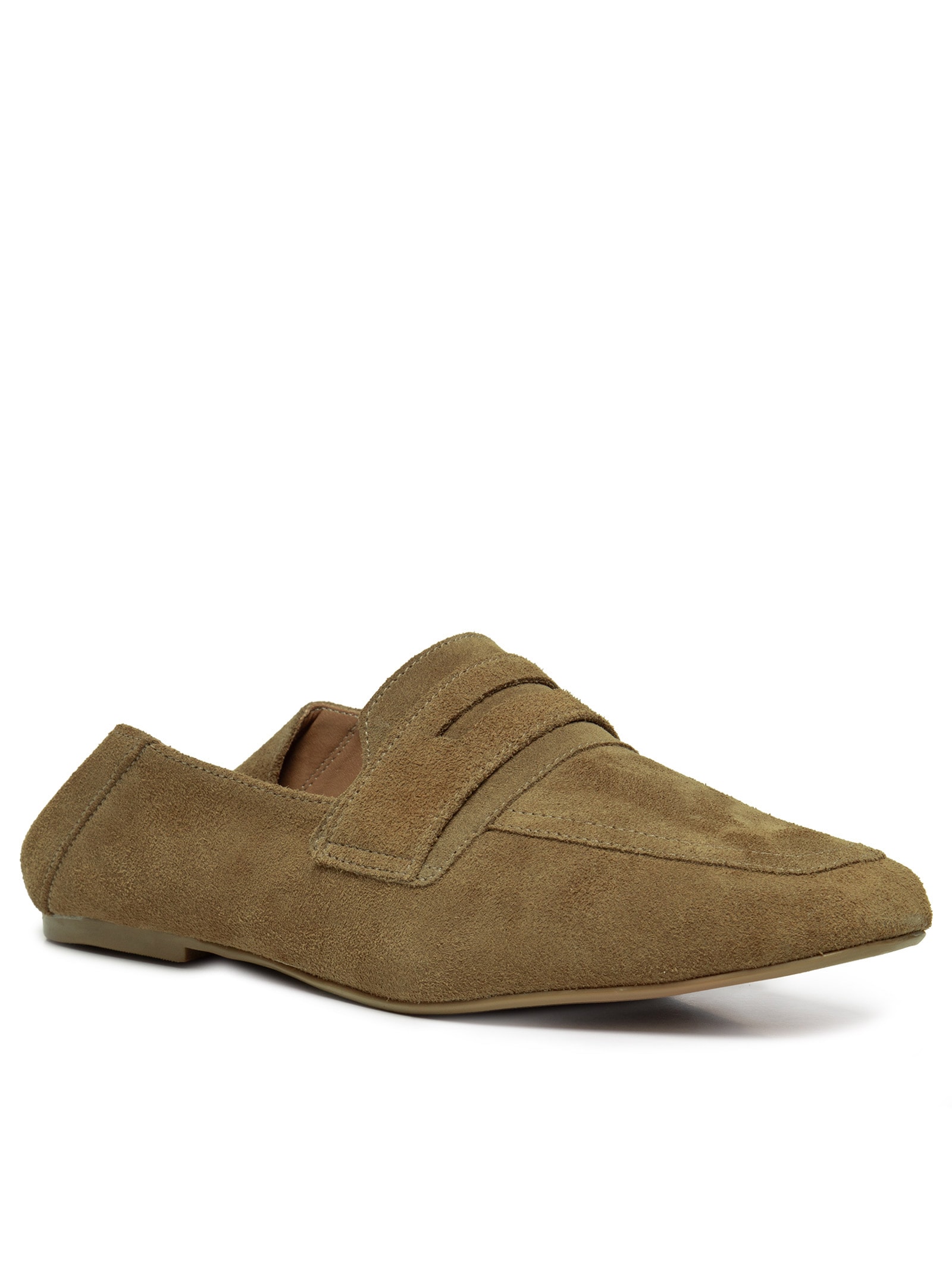 Mocassim Feminino de Camurça 2 Em 1 Bege Basiq