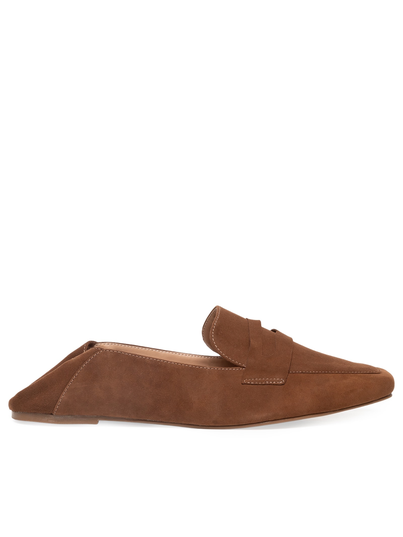 Mocassim Feminino Em Camurça Com Calcanhar Dobrável Marrom Market 33