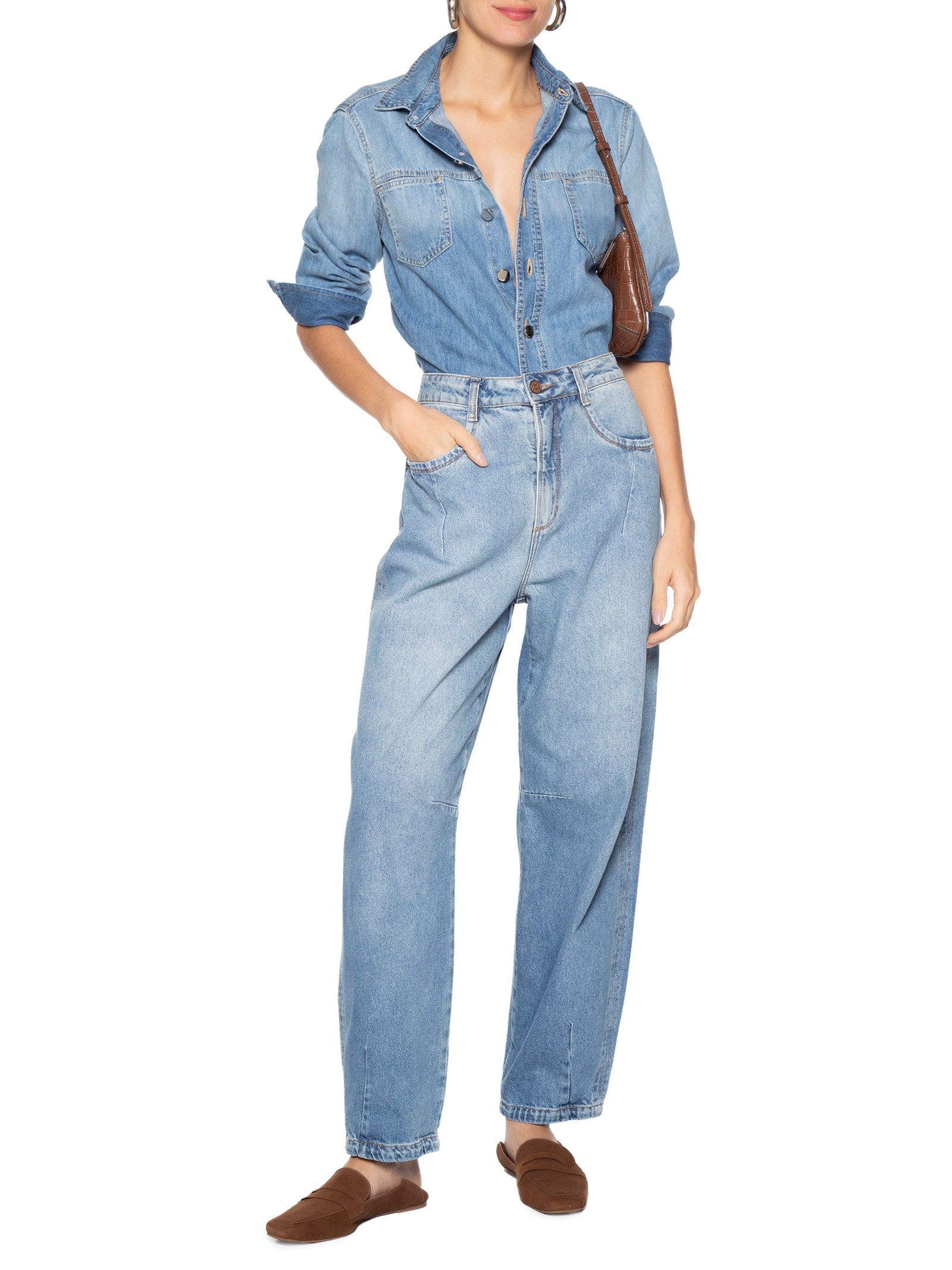 Mocassim Feminino Em Camurça Com Calcanhar Dobrável Marrom Market 33