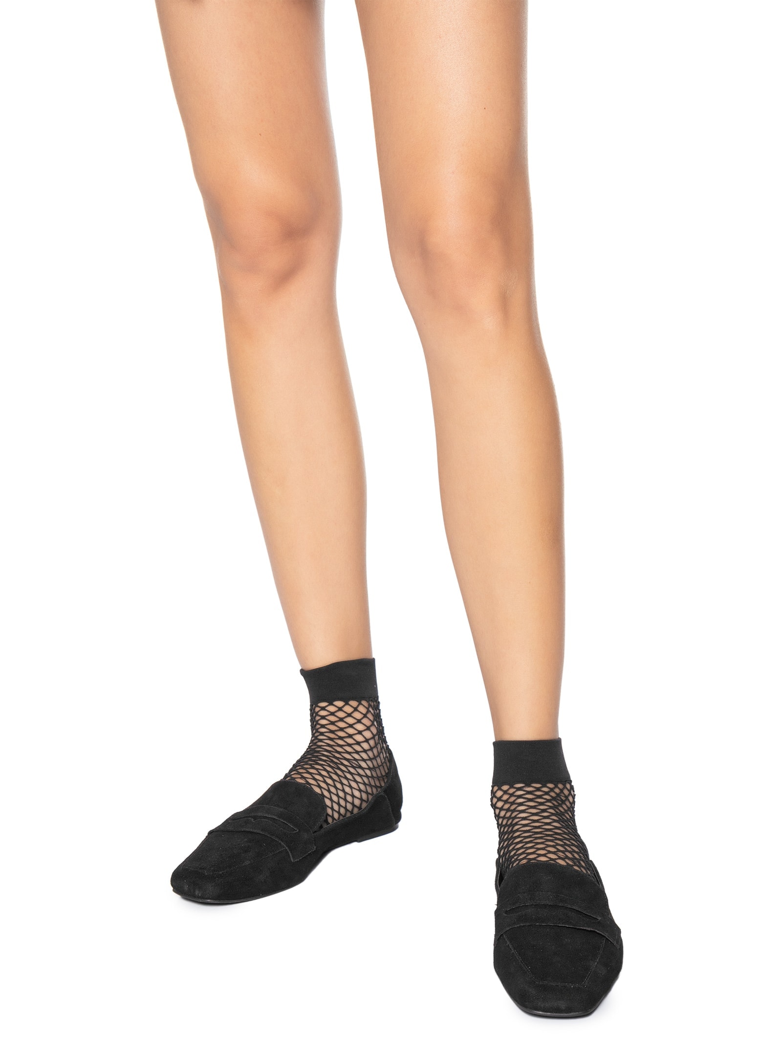 Mocassim Feminino Em Camurça Com Calcanhar Dobrável Preto Market 33